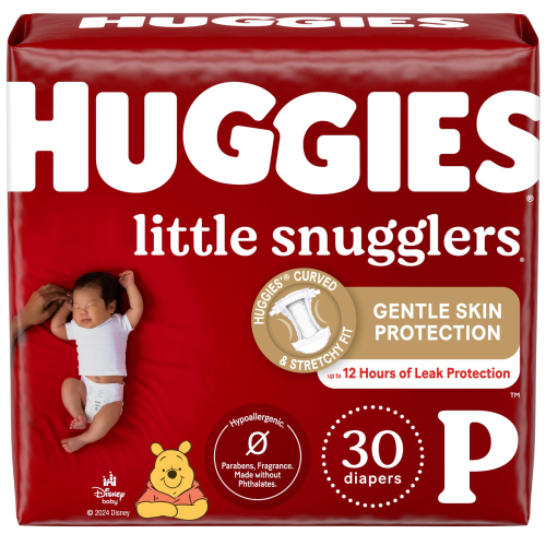 Huggies Little Snugglers Baby Diapers, Size Preemie, 30 Ct